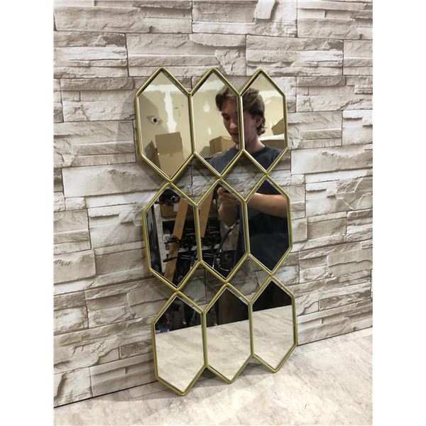 Gold Honeycomb Decorative Wall Mirror