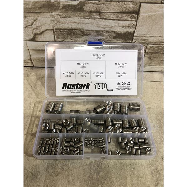Rustark 140 PCS 304 Stainless Steel Assorted Wire Thread Inserts Kit