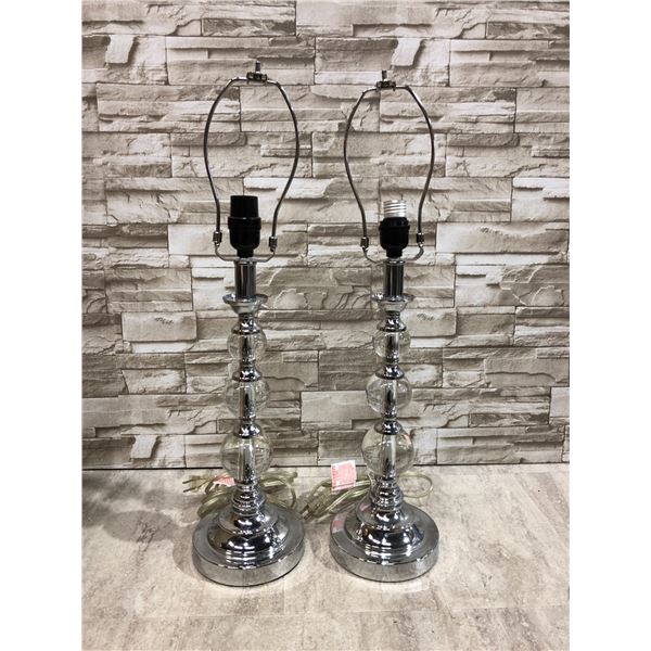 Pair Of Stacked Acrylic Table Lamps
