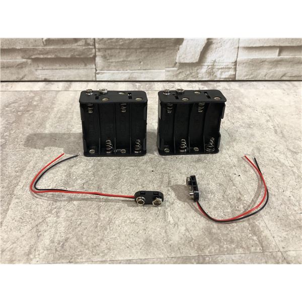 Lot Of 2 8-Slot AA Battery Holders