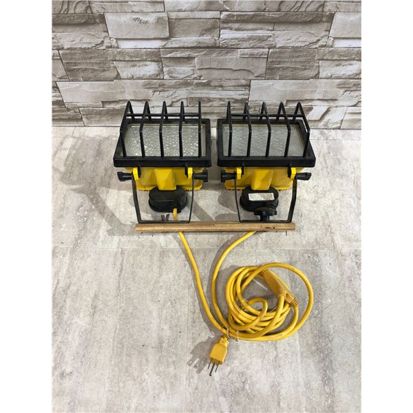 Dual Head Yellow Portable Halogen Work Light