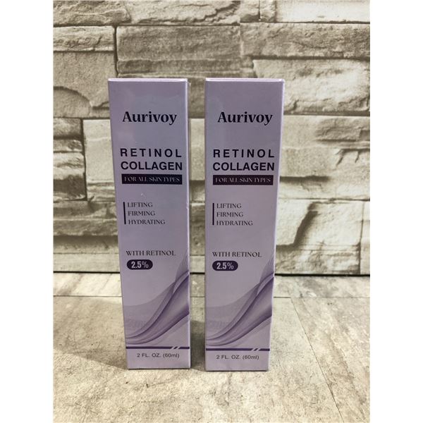 Lot Of 2 Aurivoy Retinol Collagen For All Skin Types - With Retinol 2.5