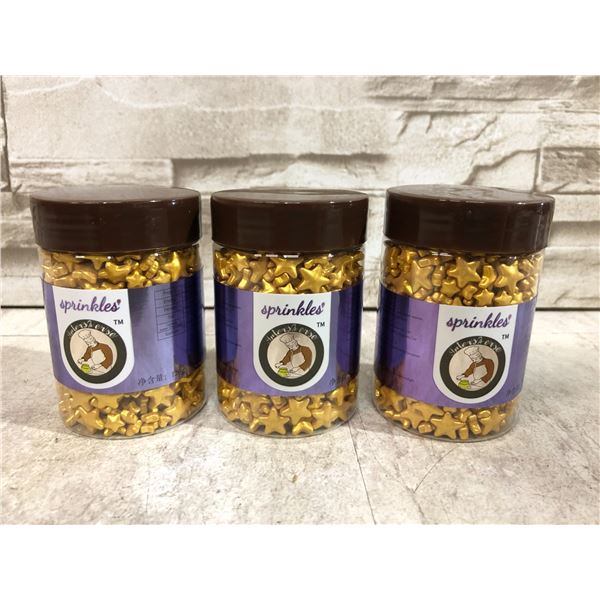 Lot Of 3 Jars Of Star Sprinkles
