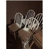 Image 8 : Five Wooden Spindle Back Chairs, Four White, One Brown