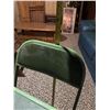 Image 6 : Antique Green Metal Folding Card Table With Two Matching Chairs