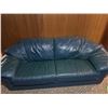 Image 1 : Green Leather Sofa in Excellent Condition
