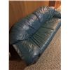 Image 4 : Green Leather Sofa in Excellent Condition