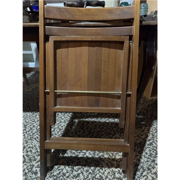 Folding Wood Chairs with Slat Seats and Backs