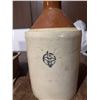 Image 1 : MedAlta Pottery jug made in Medicine Hat. Features a brown glazed upper section, sturdy handle, and 