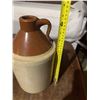 Image 4 : MedAlta Pottery jug made in Medicine Hat. Features a brown glazed upper section, sturdy handle, and 