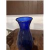 Image 4 : Cobalt Blue Glass Oil Lamp with Metal Burner, 11 Inches Tall