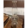 Image 1 : Clear Glass Oil Lamp with Chimney, 12 Inches Tall