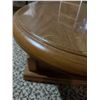 Image 3 : Oval Wooden Coffee Table With Six Drawers and Lower Shelf