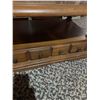Image 6 : Oval Wooden Coffee Table With Six Drawers and Lower Shelf