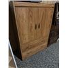 Image 1 : Wood Laminate Storage Cabinet With Brass Handles, 81cm x 40cm x 117cm