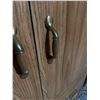 Image 3 : Wood Laminate Storage Cabinet With Brass Handles, 81cm x 40cm x 117cm