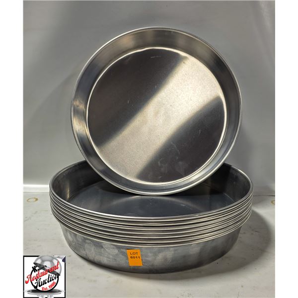 LOT OF 8 NEW ROUND 12" ALUMINUM 2" DEEP CAKE PANS