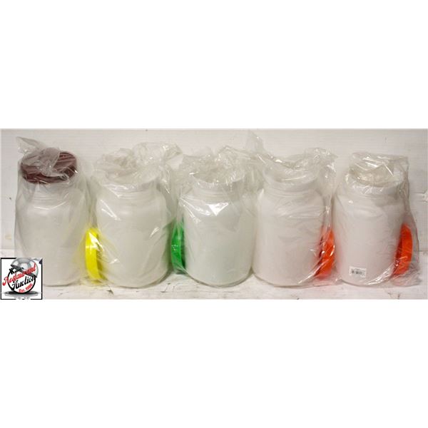 LOT OF 5 NEW BROWNE 2 QUART BAR PAL STORE & POUR