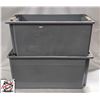 Image 1 : 2 RUBBERMAID NEST & STACK POLY TOTES M# 1371