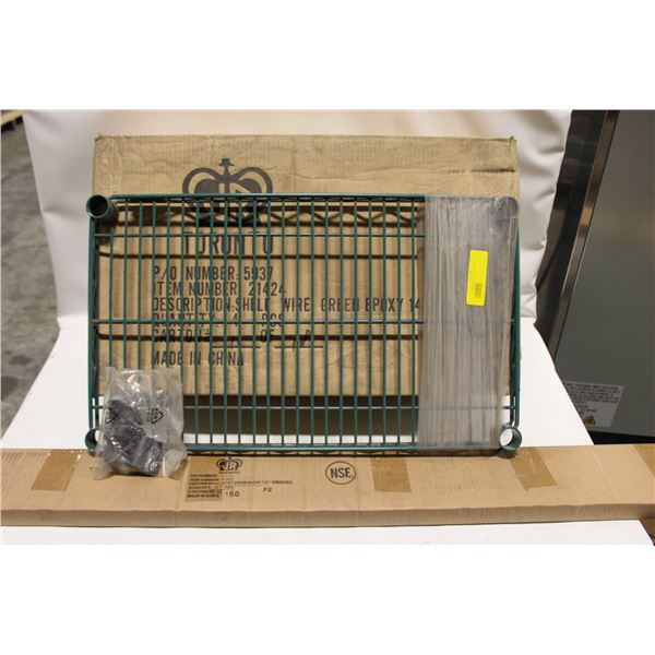 NEW GREEN EPOXY WIRE STORAGE RACK 14" X 24" W/