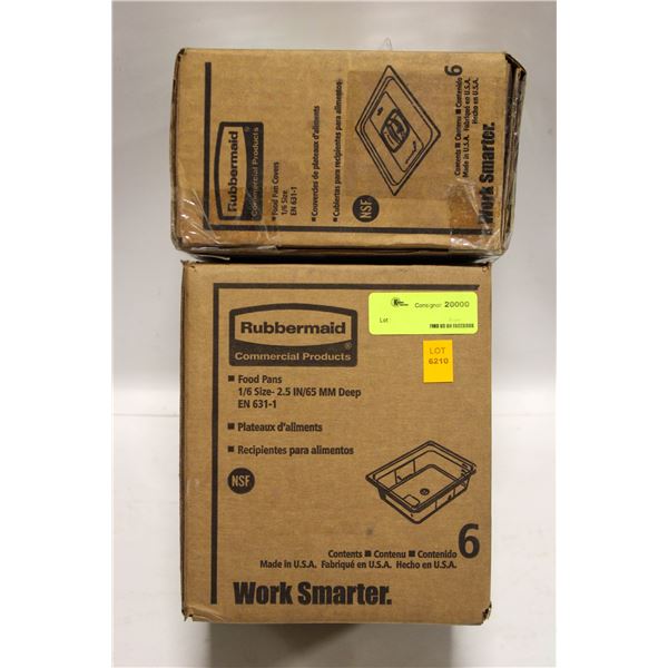 CASE OF 6 NEW RUBBERMAID POLYCARB INSERTS - 2.5"