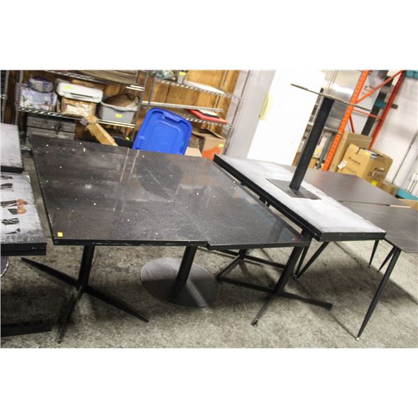 BAILIFF SEIZURE: 4 GRANITE TOP DINING TABLES