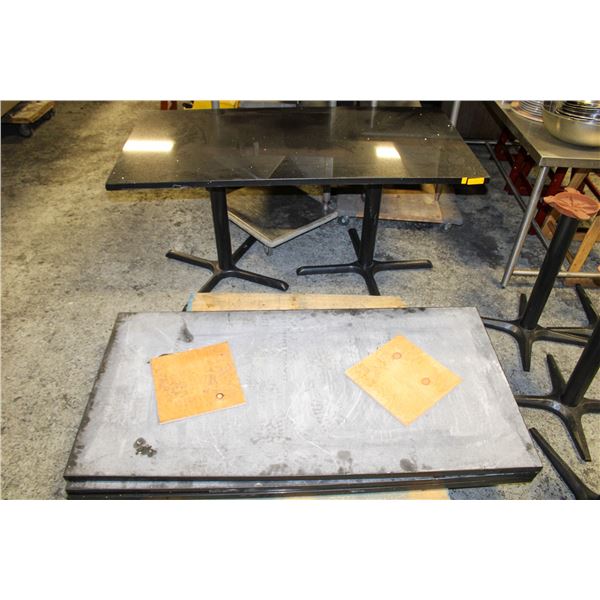 BAILIFF SEIZURE: 4 GRANITE TOP DINING TABLES