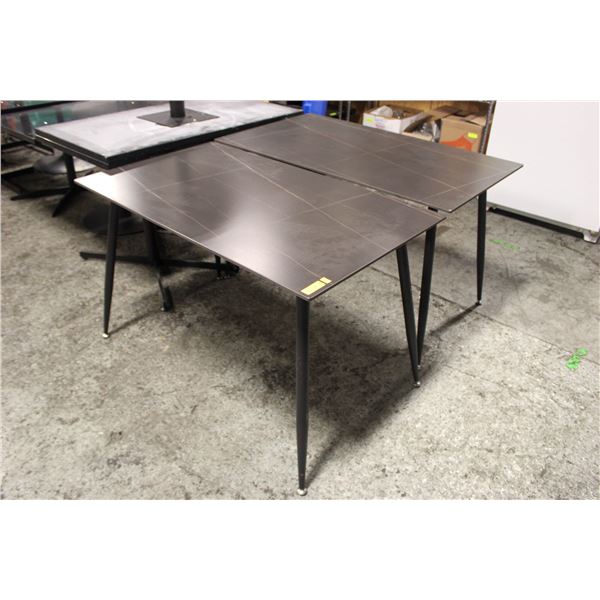 BAILIFF SEIZURE: 2 BLACK CERAMIC TOP DINING TABLES