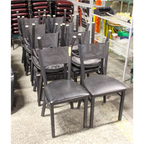 BAILIFF SEIZURE: 14 BLACK METAL DINING CHAIRS