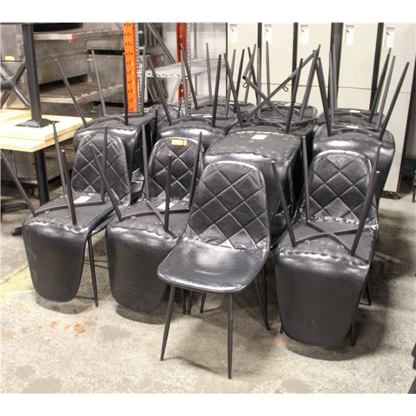 BAILIFF SEIZURE: 25 BLACK FAUX LEATHER DINING