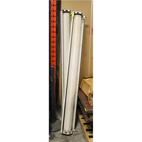 TWO 72" WHITE ROLLING SECURITY GATES