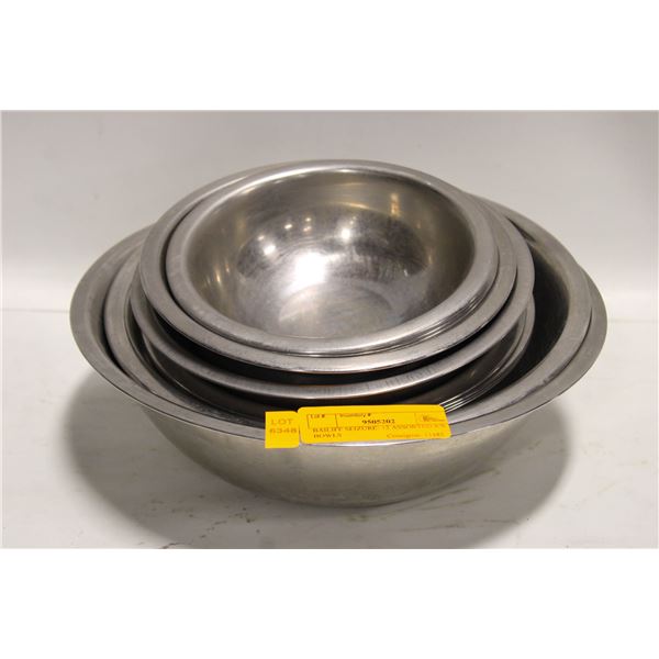 BAILIFF SEIZURE: 12 ASSORTED S/S BOWLS