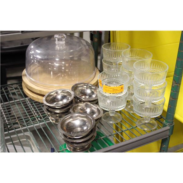BAILIFF SEIZURE: ASSORTED GLASS AND S/S ICE CREAM