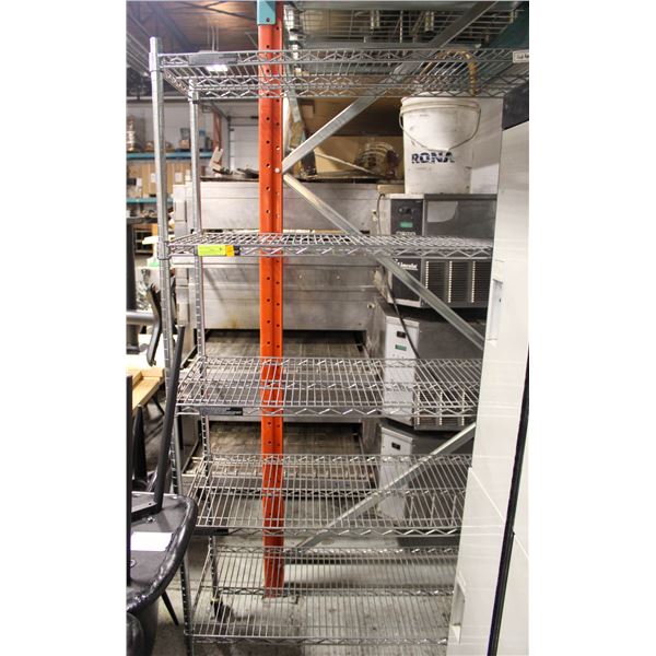 BAILIFF SEIZED: 5-TIER CHROME WIRE RACK ON CASTERS