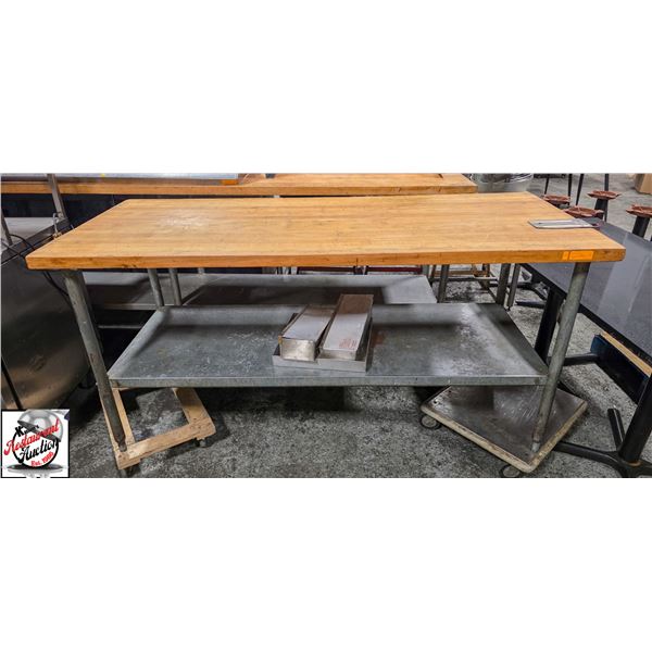 BAILIFF SEIZURE: WOOD TOP WORK TABLE