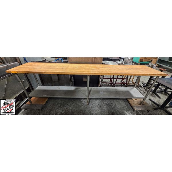 BAILIFF SEIZURE: WOOD TOP WORK TABLE - 10'