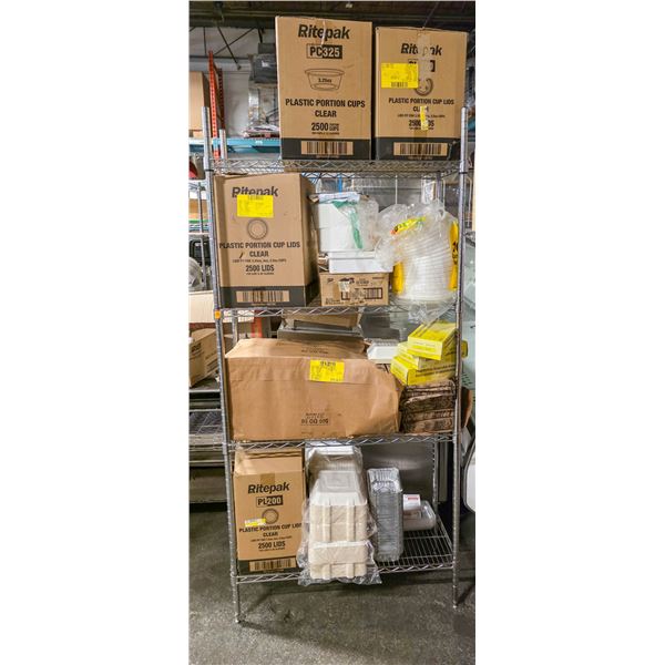 3' CHROME WIRE RACK W/ CONTENTS - 4 TIER