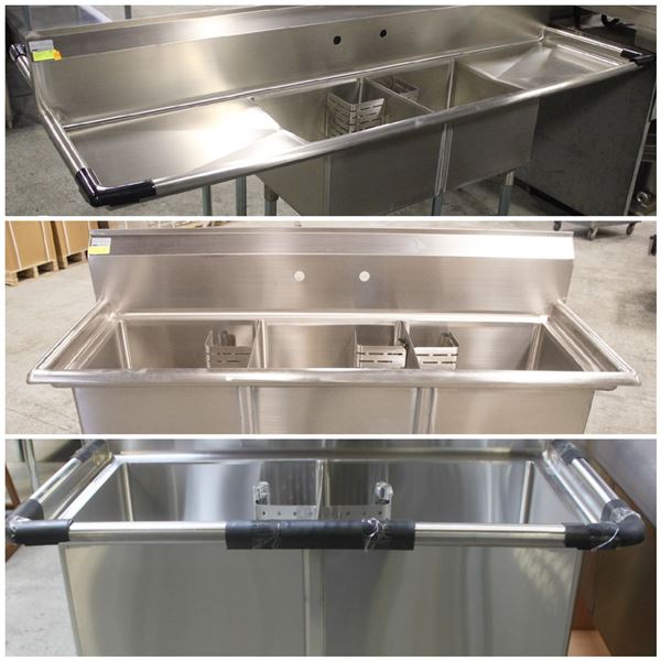 FEATURE LOT: NEW NSF APPROVED, STAINLESS STEEL SINKS