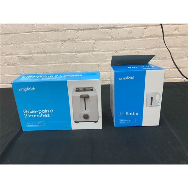 simplicite Brand Kettle and Toaster