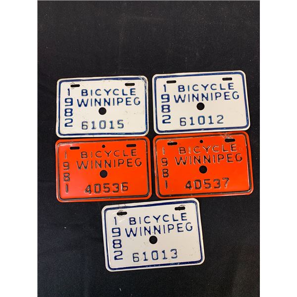 Winnipeg Bicycle Plates 1981, 1982