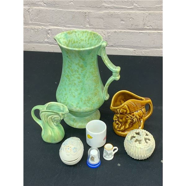 Flaxman Wade Heath Pitcher, Small Pitchers, Thumble, Trinket Jars