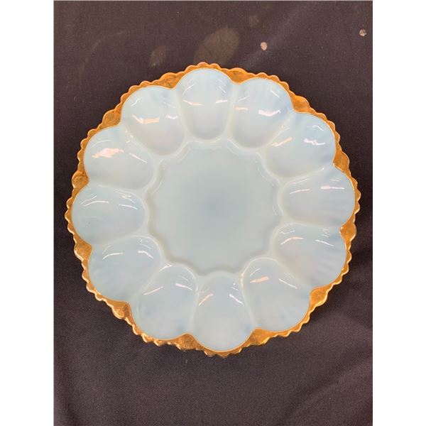 Delphite Blue Egg Platter, Vintage