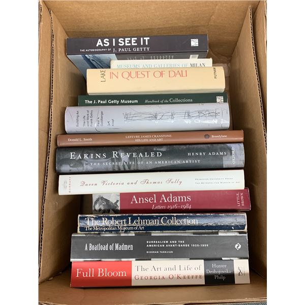 Lot of 12 Art and Artist Related Books, Lehman, O'Keefe, Ansel Adams, Dali, J. Paul Getty, etc