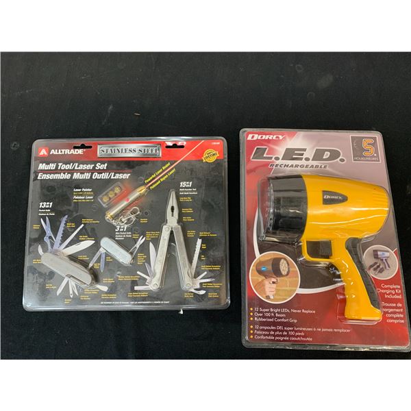Multi-Tool Laser Set & LED Construction Light both NEW
