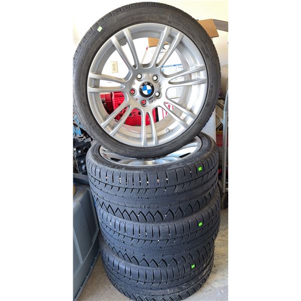 4 BMW Alloy Wheels with Michelin Alpin 255/40R18 Winter Tires