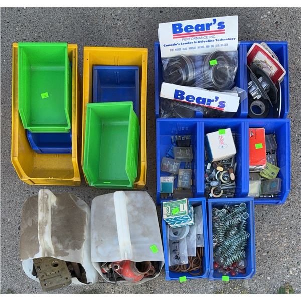 Automotive and Hardware Parts in Plastic Storage Bins