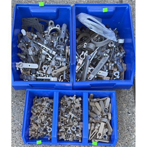 Metal Mechanical Linkages and Fasteners in Blue Bins