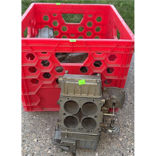 Holley Carburetors Lot of Two in Red Plastic Crate