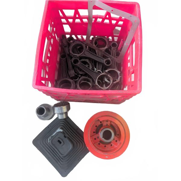 Engine Parts Including Connecting Rods, Gaskets, and Pulleys