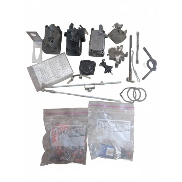 Holley Carburetor Parts Lot with Linkage, Gaskets, and Components